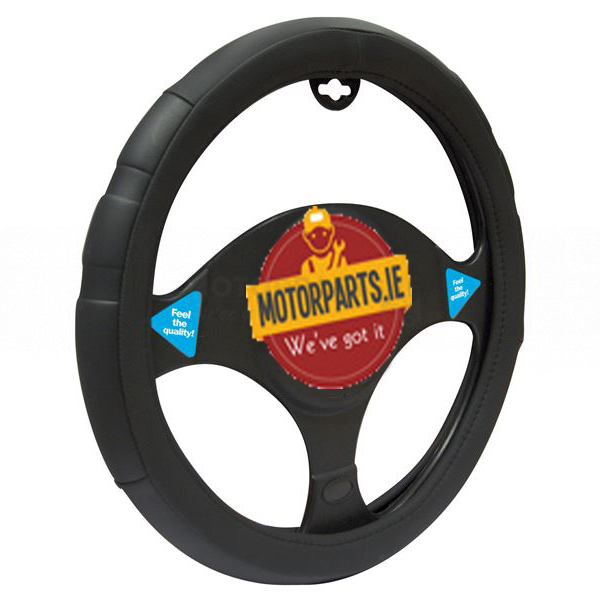 BLACK COMFORT GRIP STEERING WHEEL COVER 3739CM Motorparts