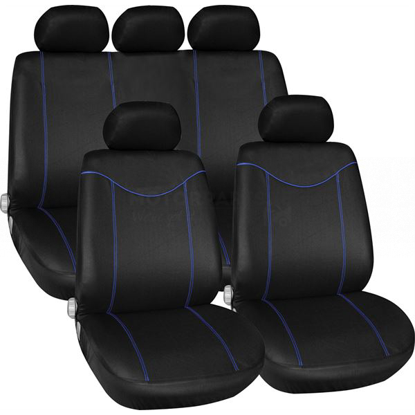 ALABAMA SEAT COVER SET -BLACK/BLUE - Motorparts